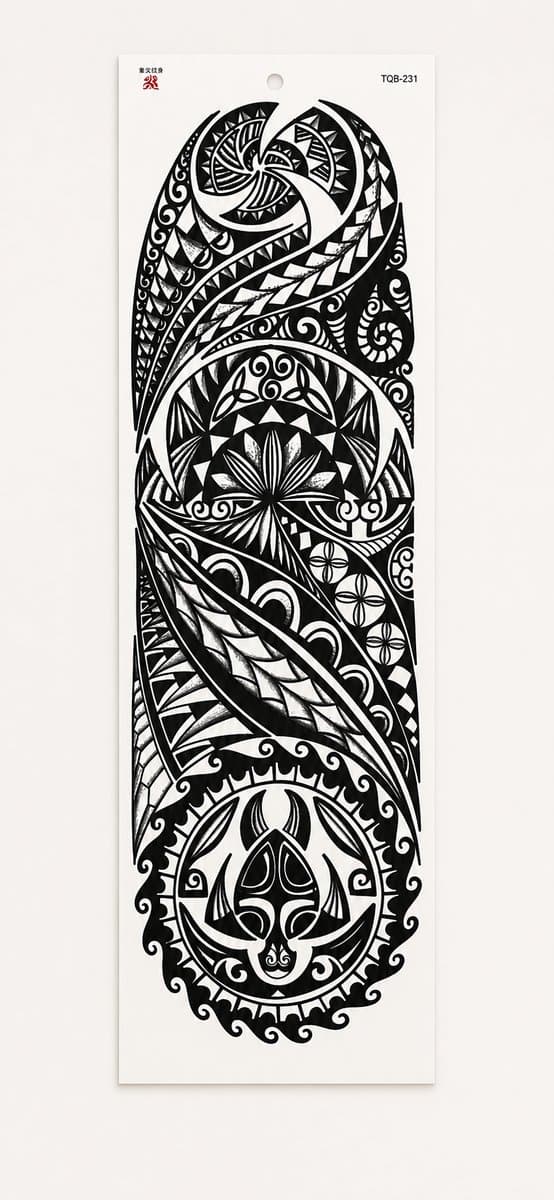 Temp-Tattoo 47-02 „Polynesia" — Groß, ≈ 47 cm