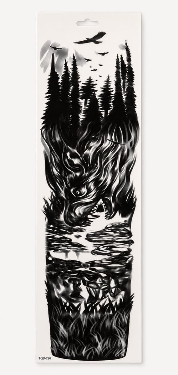 Temp-Tattoo 47-04 „Schwarzer Wald" — Groß, ≈ 47 cm